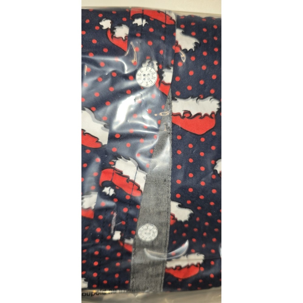 Free Planet Men's Christmas Shirt Large‎ Navy Santa Hat Button Down 100% Cotton - Picture 10 of 11